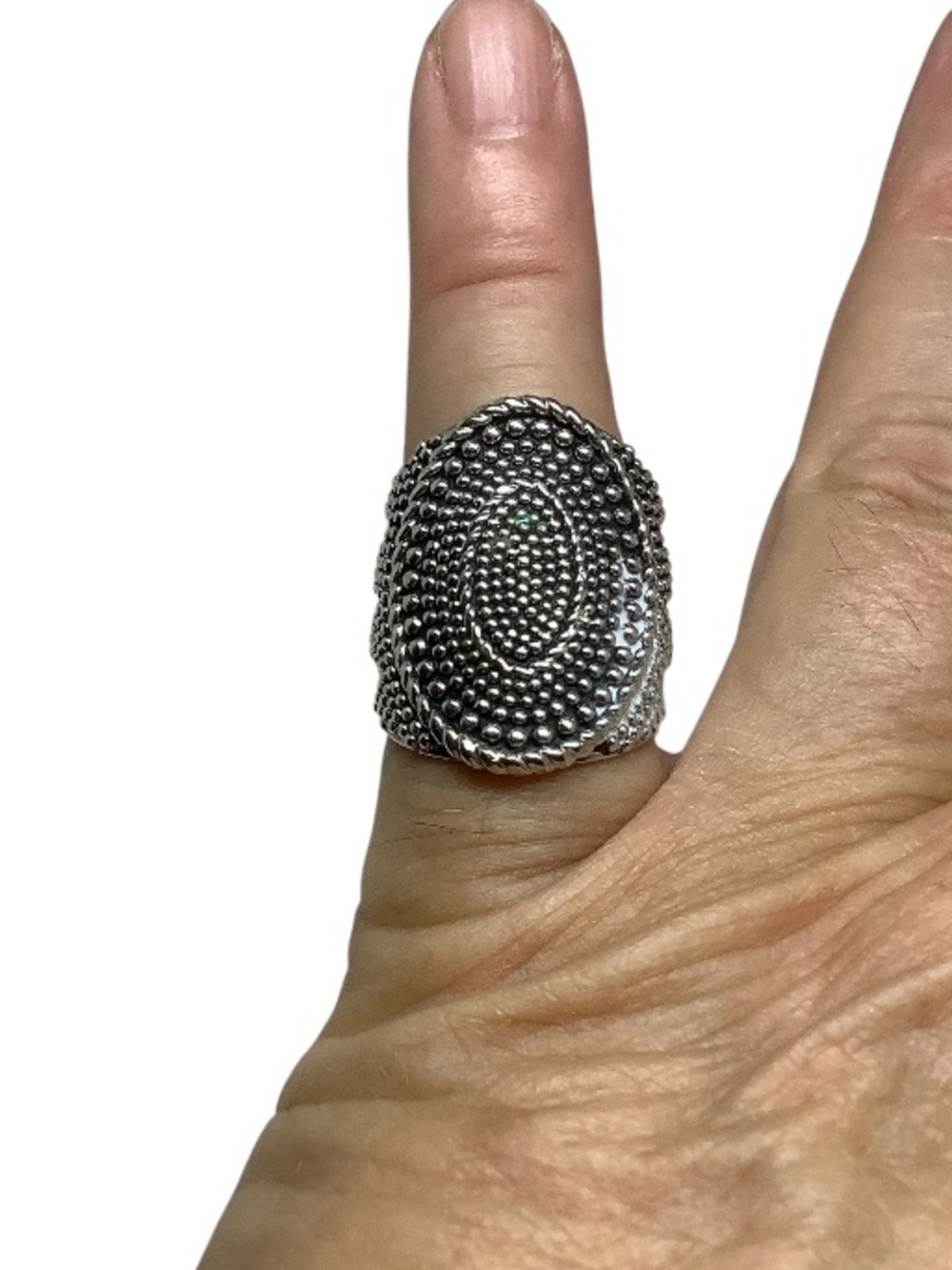Premier Designs Textured Oval Statement unisex Designer Ring -